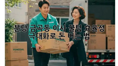 분당 금곡동 이사 꿀팁🍯: 효율성 극대화로 돈 버는 법💰